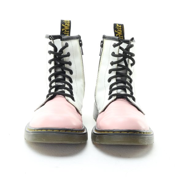 Dr. Martens 1460J Junior Softy T Leather Lace/Zip Boots Pink/White US3 EU34 - Picture 4 of 16